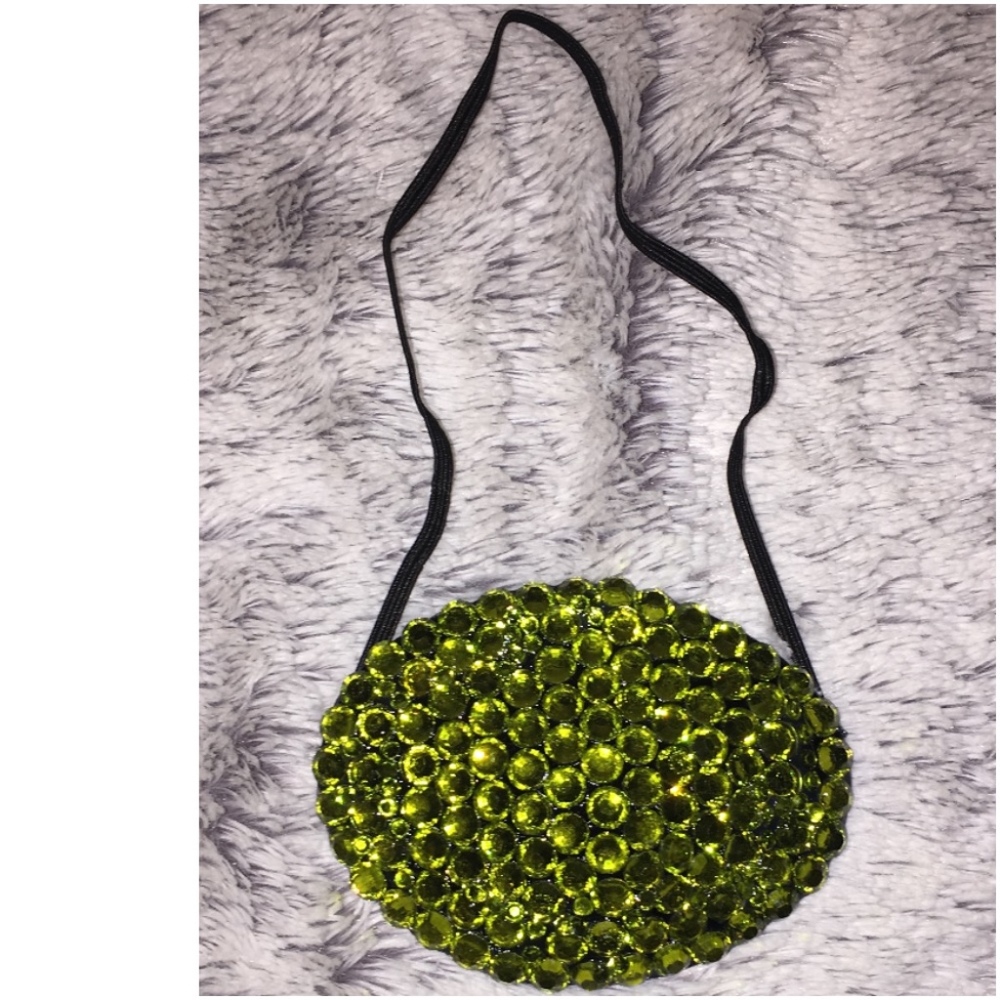 Olive Green Crystal Fancy Eye Patch Cover Up
